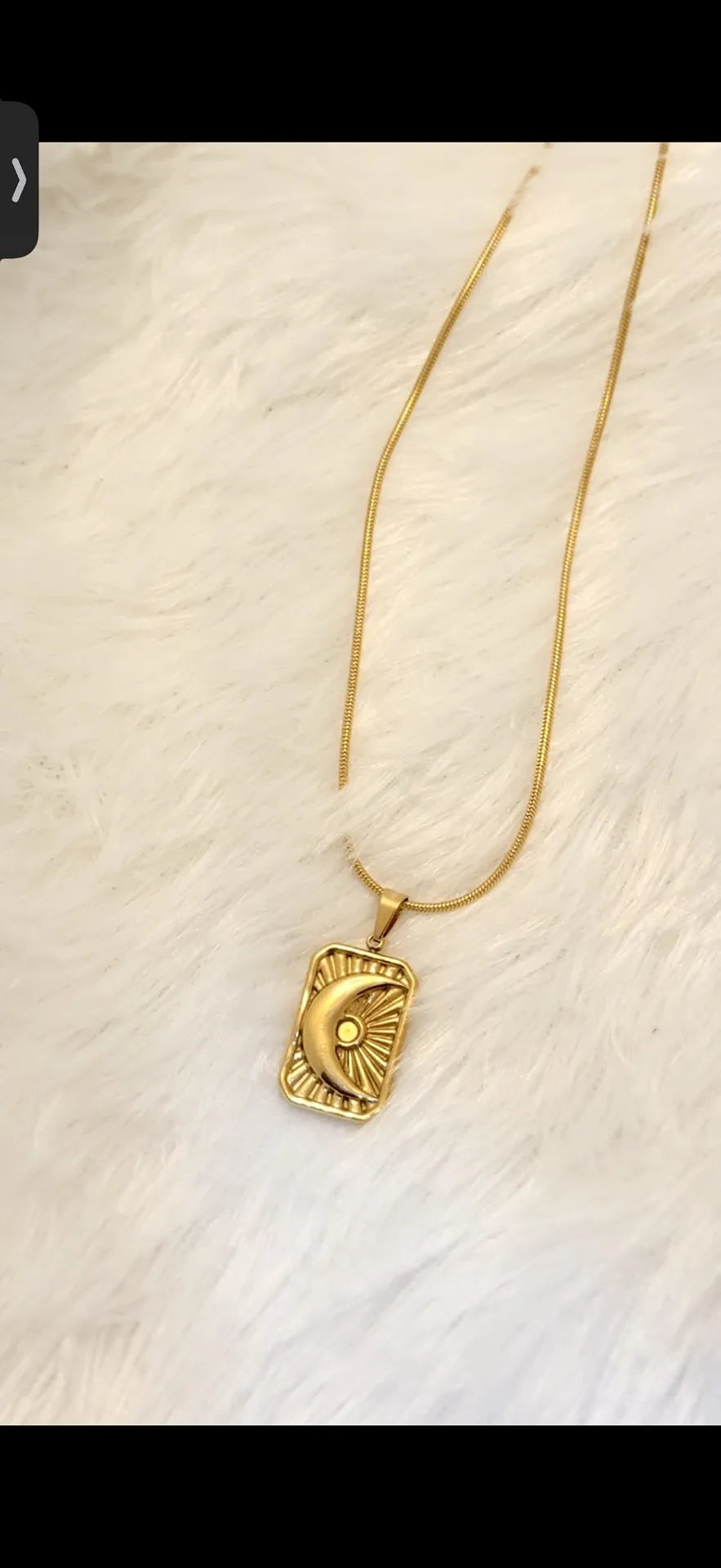 Vanilla Glow Sun Moon Pendant Necklace (18K Gold Plated Elegant Radiant Jewelry Piece) For Women