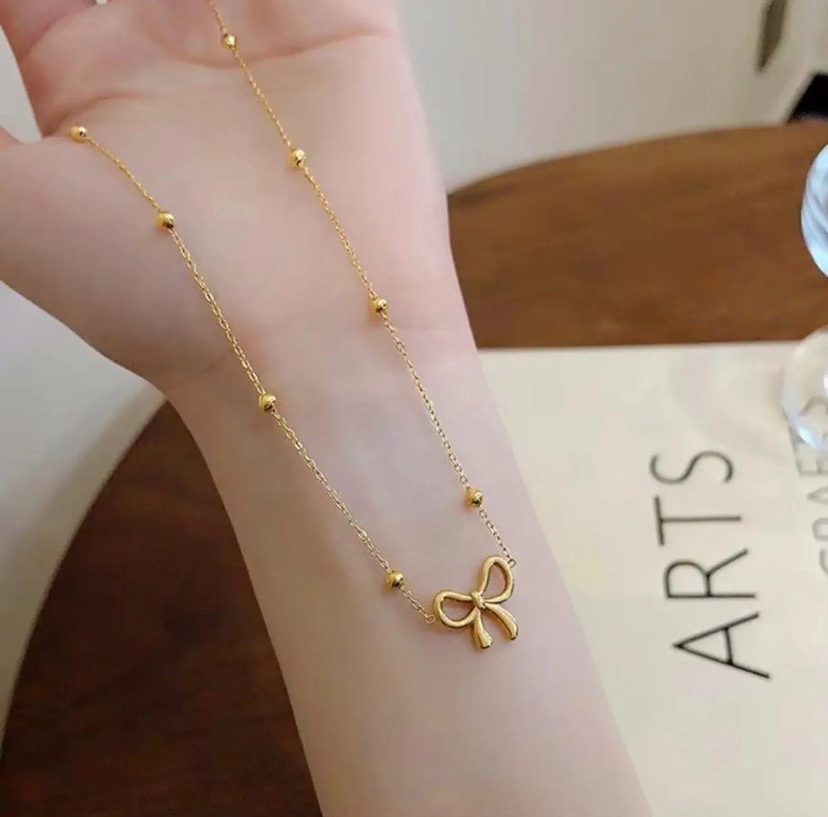 Beads Bow Necklace For Women