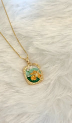 Golden Leaf Bloom Pendant Necklace (18K Gold Plated Elegant Nature Inspired Jewelry Piece) For Women
