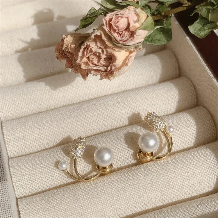 Studded Tulip Wrapped Earrings