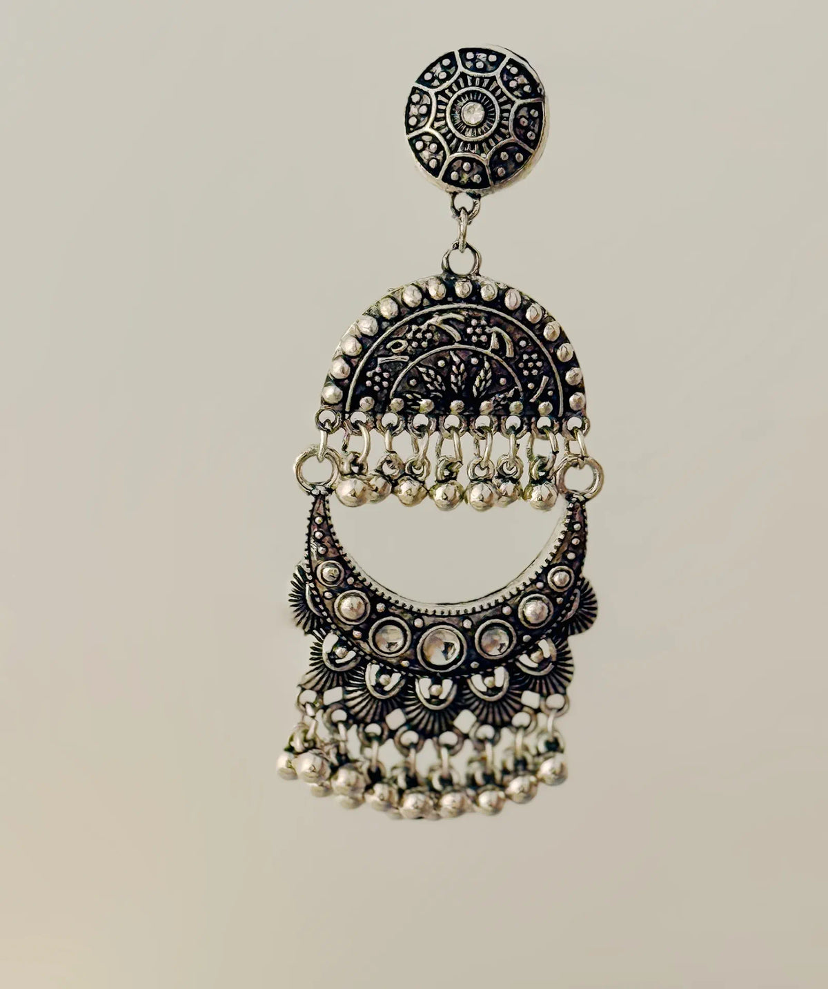Antique Gold/Silver Plated Chand Bali Earring