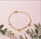 The Gilded Trio Puffed-Heart Stainless Steel Anti Tarnish Bracelet