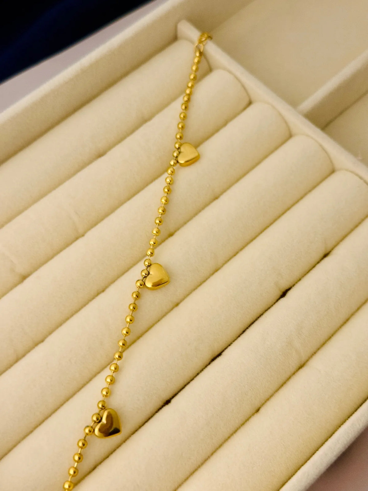 The Sweetheart Trio Caviar Stainless Steel Anti Tarnish Bracelet