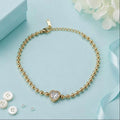 The Crystal Heart Caviar Stainless Steel Anti Tarnish Bracelet