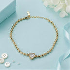The Crystal Heart Caviar Stainless Steel Anti Tarnish Bracelet
