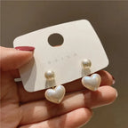 Pearl Heart Earrings